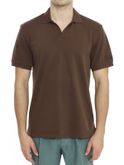 polo shirt mc2 saint barth linen brown
