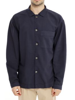 Overshirt Tintoria Mattei Seersucker Blu