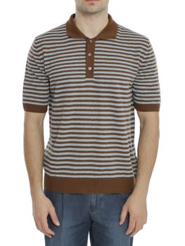 Polo Gallia Righe Marrone