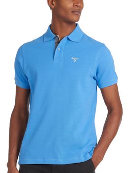 Polo Shirt Barbour Tartan Piqué Light Blue