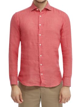 Camicia Bastoncino Lino Rosso