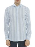 shirt bastoncino linen light blue
