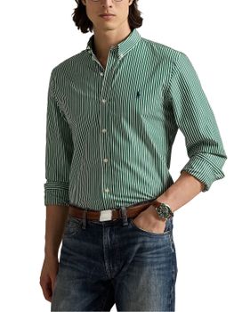Camicia Polo Ralph Lauren Righe Stretch Verde