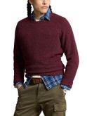 sweater polo ralph lauren speckled bordeaux