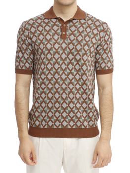Polo Shirt Gallia Jacquard Brown