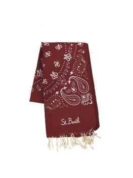 Beach Towel MC2 Saint Barth Foutas Jacquard Bordeaux