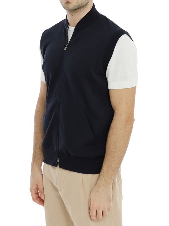 gilet-filippo-de-laurentiis-bomber-blu-bz1sm2at-cr12r-890
