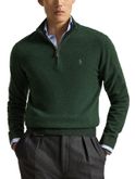 maglia polo ralph lauren quarter zip verde