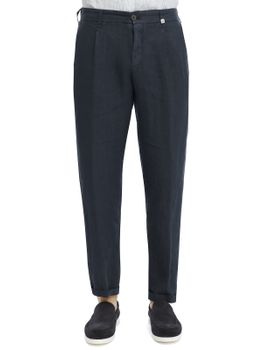 Trousers Myths Linen Blue