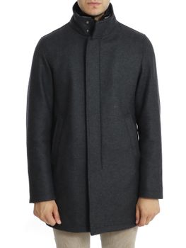 Cappotto Herno Collo Ecopelliccia Grigio
