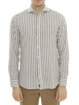 Camicia Bastoncino Lino Blu