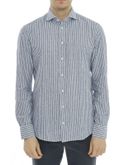 shirt bastoncino linen-cotton brown