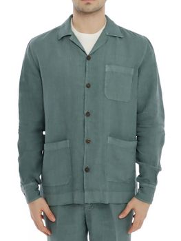 Overshirt Devore Incipit Lino Verde