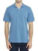 polo shirt mc2 saint barth linen light blue