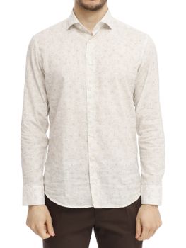 Camicia Bastoncino Fiori Beige