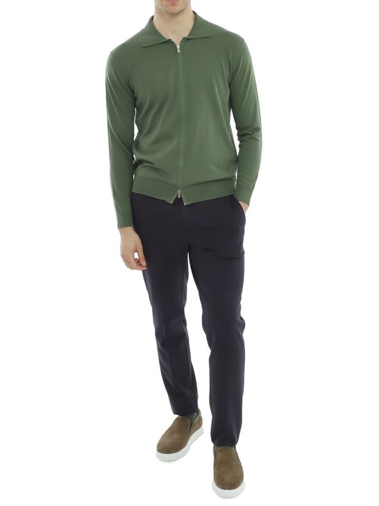 sweater-filippo-de-laurentiis-zip-green