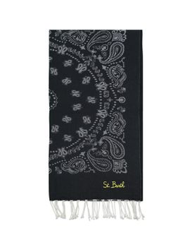 Telo Mare MC2 Saint Barth Foutas Jacquard Nero