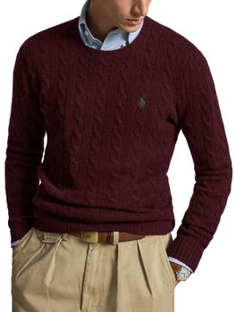 Maglia Polo Ralph Lauren Cable Knit Bordeaux