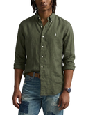 camicia polo ralph lauren lino verde