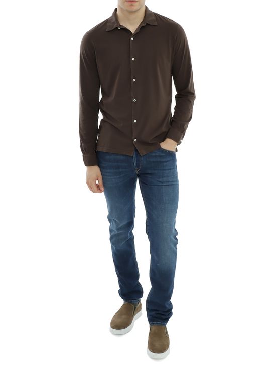 camicia-blker-jersey-marrone-6501-brown