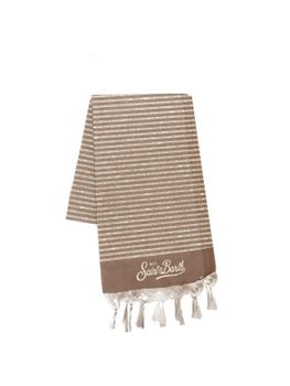 Beach Towel MC2 Saint Barth Lurex Stripe Brown