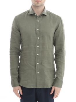 Camicia Bastoncino Lino Verde