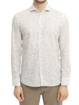 Camicia Bastoncino Fiori Azzurro