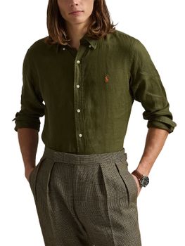 Camicia Polo Ralph Lauren Lino Verde
