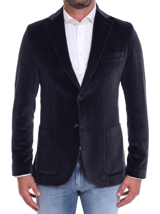 blazer-circolo-1901-velour-blue