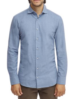 Camicia Bastoncino Flanellata Azzurro