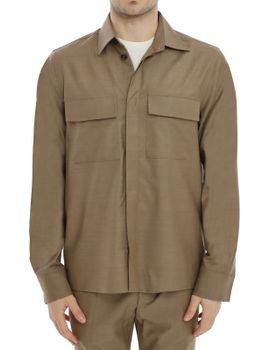 Overshirt Devore Incipit Lana Tecnica Marrone