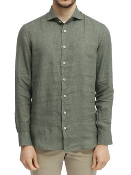 Camicia Bastoncino Lino Verde