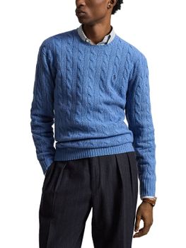 Maglia Polo Ralph Lauren Cable Knit Azzurro
