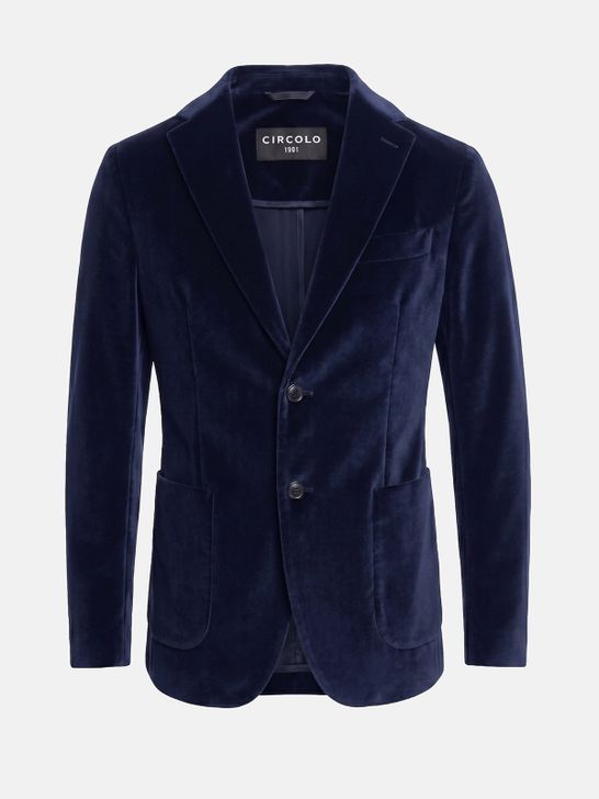 blazer-circolo-1901-velour-blue