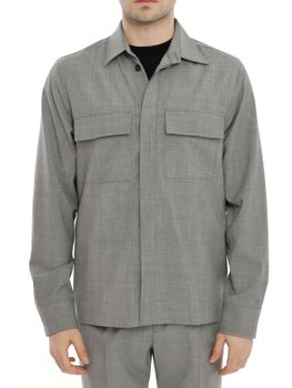 Overshirt Devore Incipit Lana Tecnica Grigio