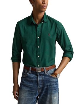 Camicia Polo Ralph Lauren Oxford Garment Dyed Verde