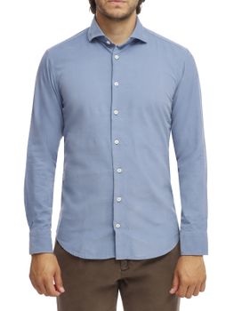 Camicia Bastoncino Velluto Azzurro