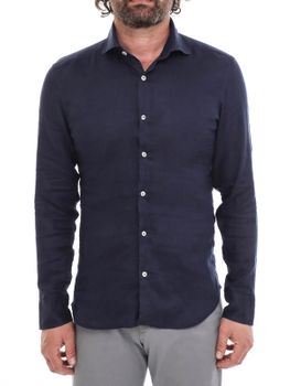 Camicia Bastoncino Lino Blu