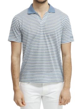 Polo Shirt MC2 Saint Barth Rye Stripes Light Blue