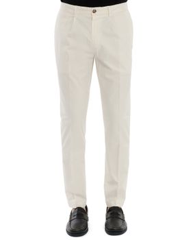 Pantaloni Devore Incipit Cotone Bianco