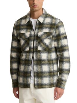 Jacket Barbour International Clayton Fleece Check Green