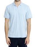 polo shirt mc2 saint barth linen light blue