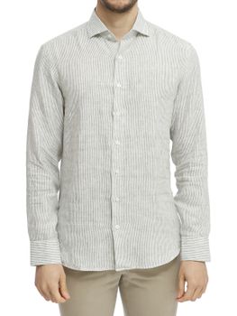 Camicia Bastoncino Righe Verde