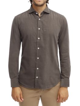 Camicia Bastoncino Velluto Marrone