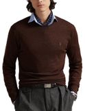 sweater polo ralph lauren washable wool brown