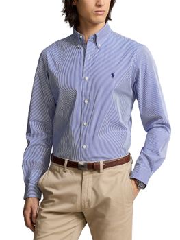Camicia Polo Ralph Lauren Stretch Bianco-Blu