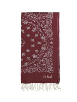 Telo Mare MC2 Saint Barth Foutas Jacquard Bordeaux