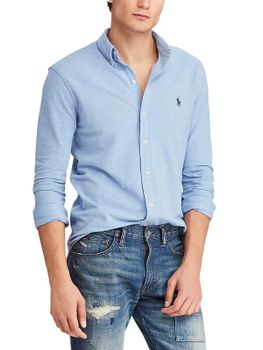 Camicia Polo Ralph Lauren Mesh Azzurro