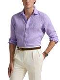 camicia polo ralph lauren lino viola