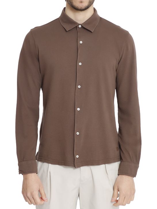 camicia-blker-piquet-marrone-6502-brown